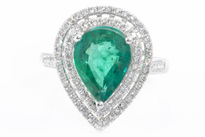 2.34ct Emerald & Diamond Ring*