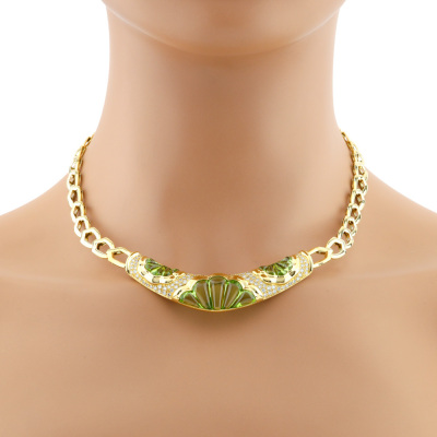 18.92ct Peridot & Diamond Necklace