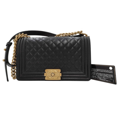 Chanel Medium Boy Black Caviarskin