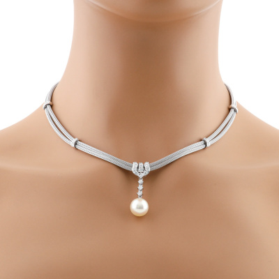 11mm South Sea Pearl & Diamond Necklace
