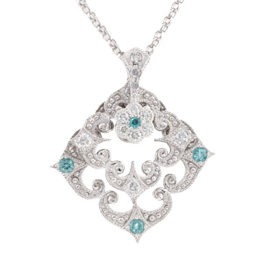 0.23ct Paraiba & Diamond Rotating Pendant