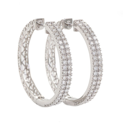 2.08ct Diamond Hoop Earrings