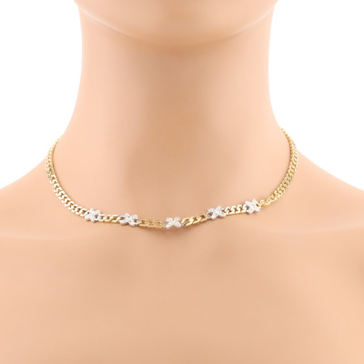 18ct Gold Chain Diamond Necklace 24.8g*