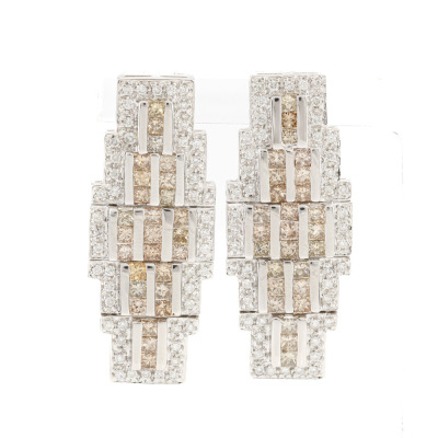 7.10ct Diamond Art Deco Earrings