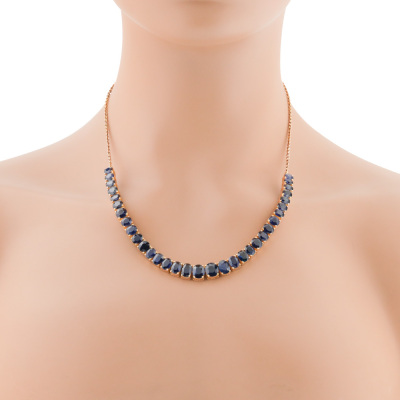 33.31ct Unheated Blue Sapphire Necklace GSL