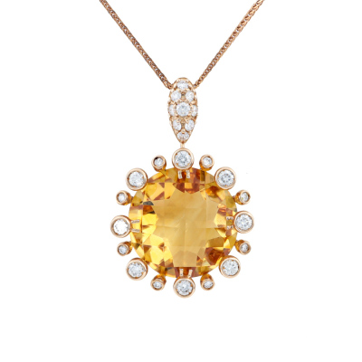 8.93ct Citrine & Diamond Pendant