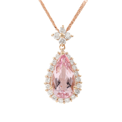 4.26ct Morganite & Diamond Pendant