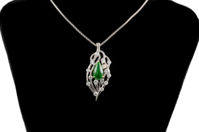 1.02ct Jadeite Jade & Diamond Pendant*