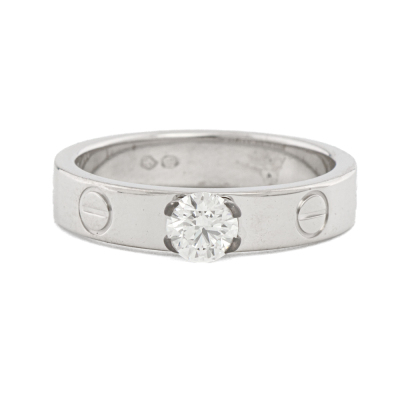 Cartier Love Diamond Solitaire Ring 0.25ct GIA