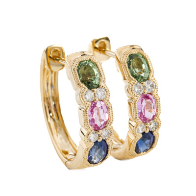 1.44ct Sapphire & Diamond Earrings
