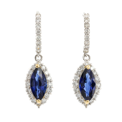 2.77ct Sapphire & Diamond Earrings