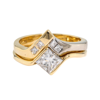 1.04ct Diamond Engagement Ring Set GIA F VS2