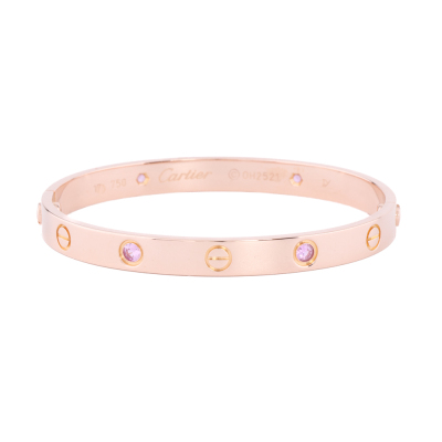 Cartier Love Bracelet, 4 Pink Sapphire