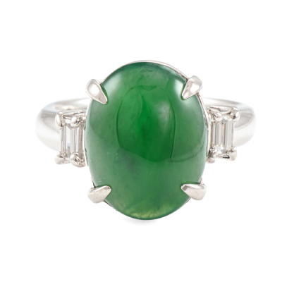 5.14ct Jade and Diamond Ring