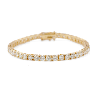 9.84ct Round Diamond Tennis Gold Bracelet