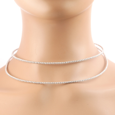 6.60ct Round Diamond Two Row Necklace