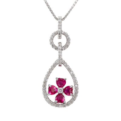 0.55ct Ruby & Diamond Pendant