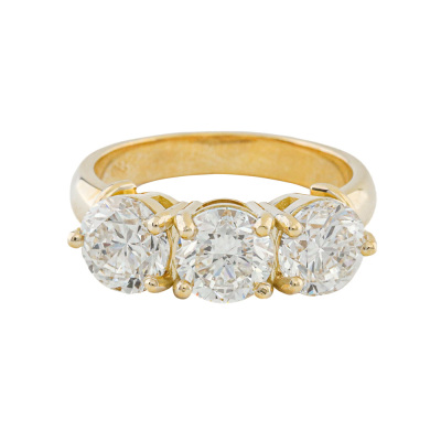3.00ct Diamond Trilogy Ring GIA H-I SI