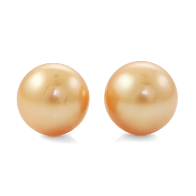 9.9-9.7mm Golden South Sea Pearl Earrings