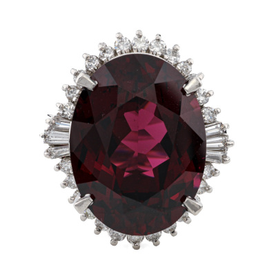 18.42ct Rhodolite Garnet & Diamond Ring