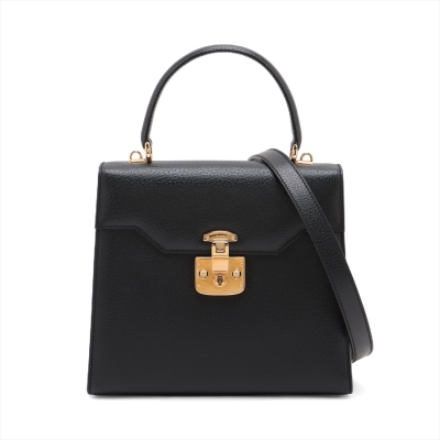 Gucci Vintage Lady Lock Black Leather Bag
