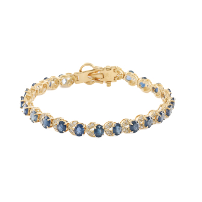 9.74ct Blue Sapphire & Diamond Bracelet