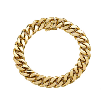 18ct Gold Heavy Curb Link Bracelet 115.8g
