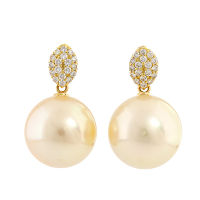 13.2-13.0mm South Sea Pearl 18ct Gold Earrings