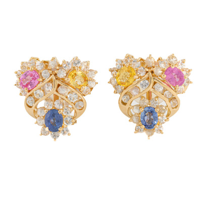2.60ct Multicolour Sapphire Earrings