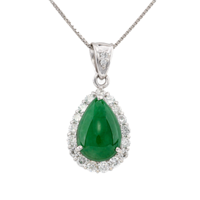 3.52ct Jade & Diamond Pendant