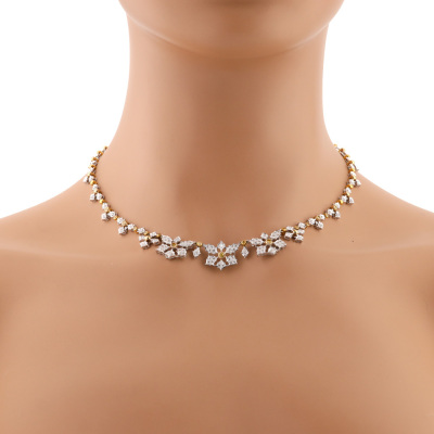 Yellow & White 1.12ct Diamond 18ct Gold Necklace