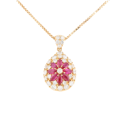 1.12ct Ruby & Diamond Pendant