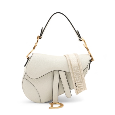 Christian Dior Mini Saddle in White