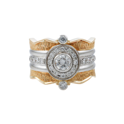0.73ct Diamond Dress 18ct Gold Ring 13g