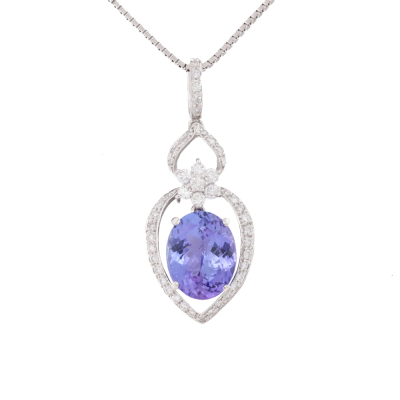 3.68ct Tanzanite & Diamond Pendant