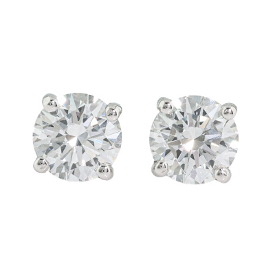 1.06ct Round Diamond Studs GIA D VS1