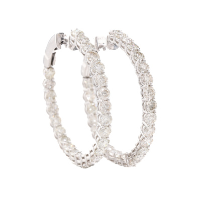 8.56ct Diamond Hoop Earrings