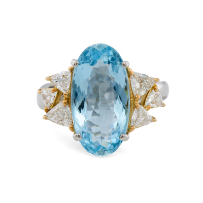 4.61ct Aquamarine & Diamond Ring
