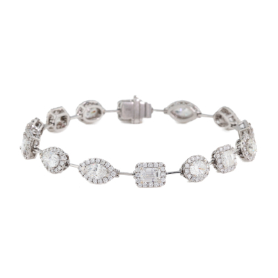 6.90ct Diamond bracelet, 8 GIA E-F VS2-SI2