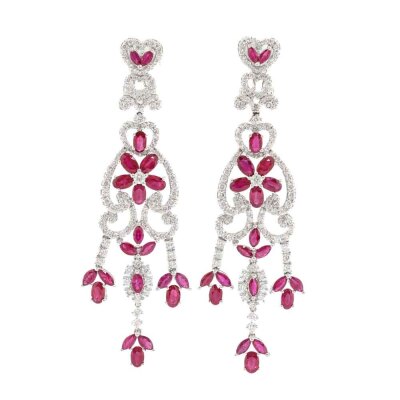 8.72ct Ruby & Diamond Earrings
