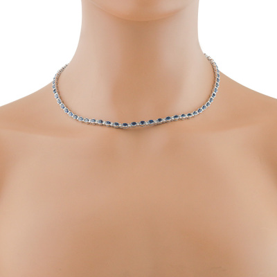 20.03ct Sapphire & Diamond 18ct Gold Necklace