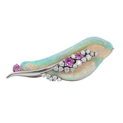 22.32ct Opal & Diamond Brooch