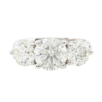 4.09ct Diamond Trilogy Ring GIA I SI1