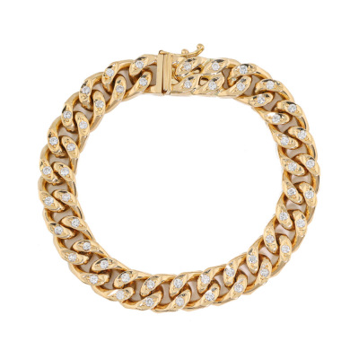 3.32ct Diamond Link Chain Gold Bracelet 98.8g