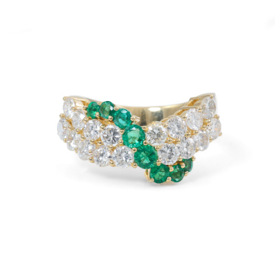 0.54ct Emerald & 1.57ct Diamond Ring