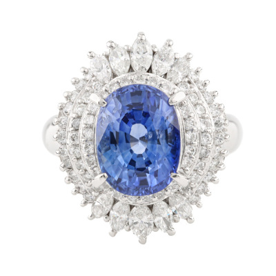 4.01ct Sapphire & Diamond Ring