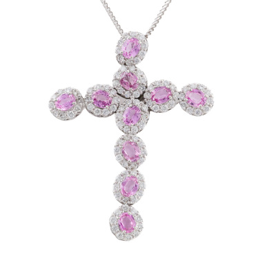 4.40ct Sapphire & 2.00ct Diamond Pendant