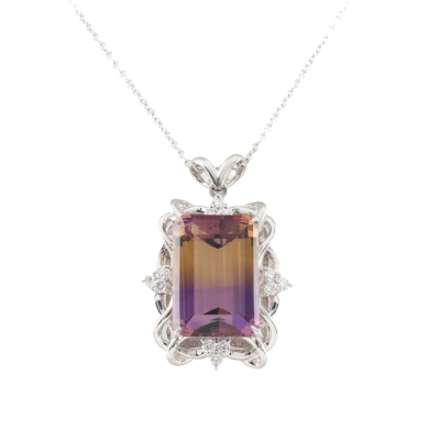18.07ct Ametrine & Diamond Pendant