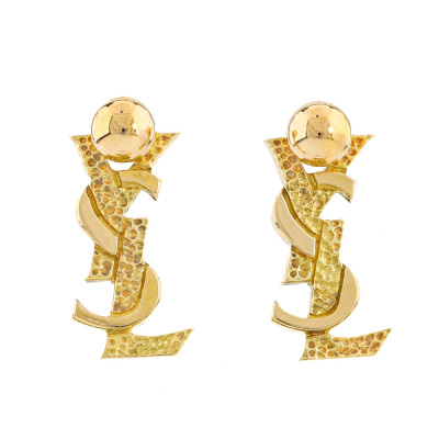 Yves Saint Laurent Earrings 18ct Gold