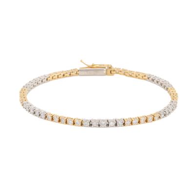 3.30ct Diamond Tennis 2 Tone Bracelet